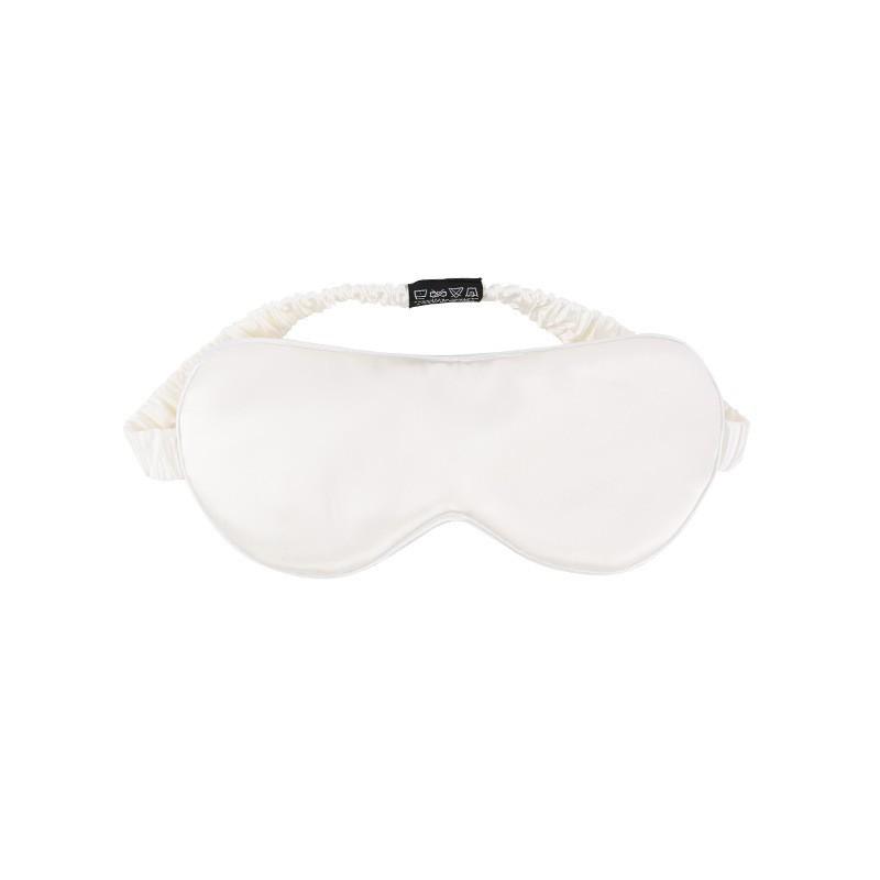 Silk Sleep Eye Mask 22 Momme Pure Mulberry Travel Pillowcase Style Women Men White