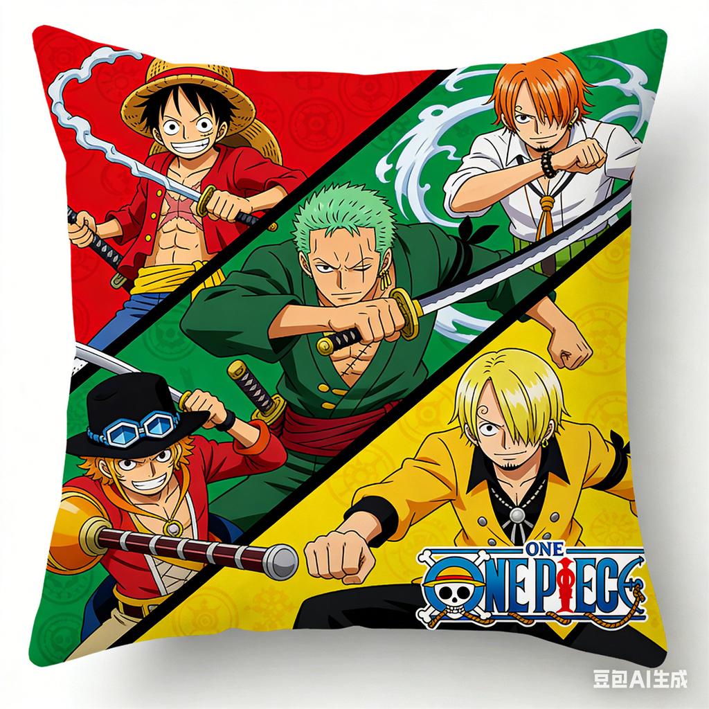One Piece Pillow Cover Anime Fan Favorite Character Print Decorative Pillowcase for Bedroom Living Room and Anime Enthusiasts