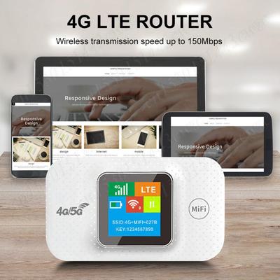 4G LTE Wireless Router Modem w/SIM Card Slots 150Mbps Pocket WiFi Mobile Hotspot Support 8 To 10 Users For Travel/Cars/Home Use