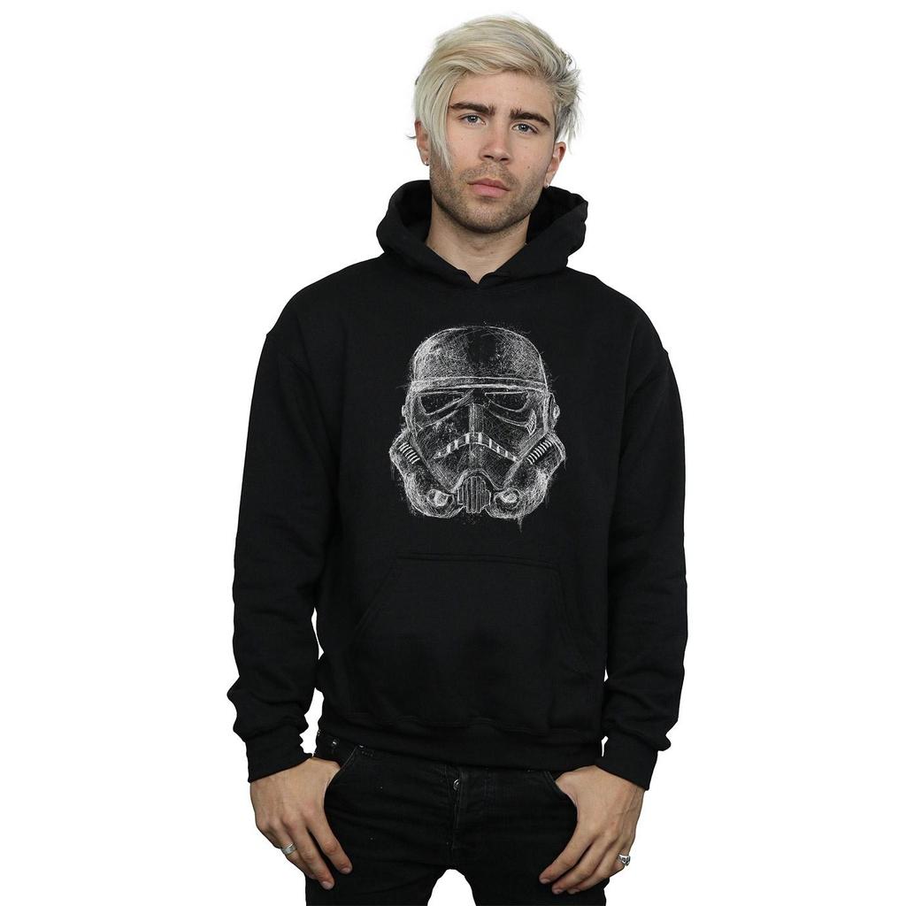 STAR WARS Mens Stormtrooper Scribble Helmet Hoodie