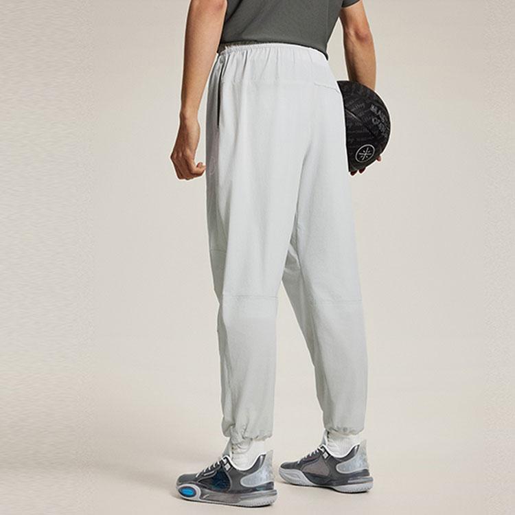 Li-Ning Wade Series Solid Color Mid-Rise Drawstring Comfortable Versatile Breathable Straight Leg Casual Pants Men Bottoms AYKU133-4