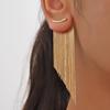 Exquisite Gold Color Long Tassel Stud Earrings for Women Shining Elegant Daily Party Banquet Jewelry Accessories Crafts