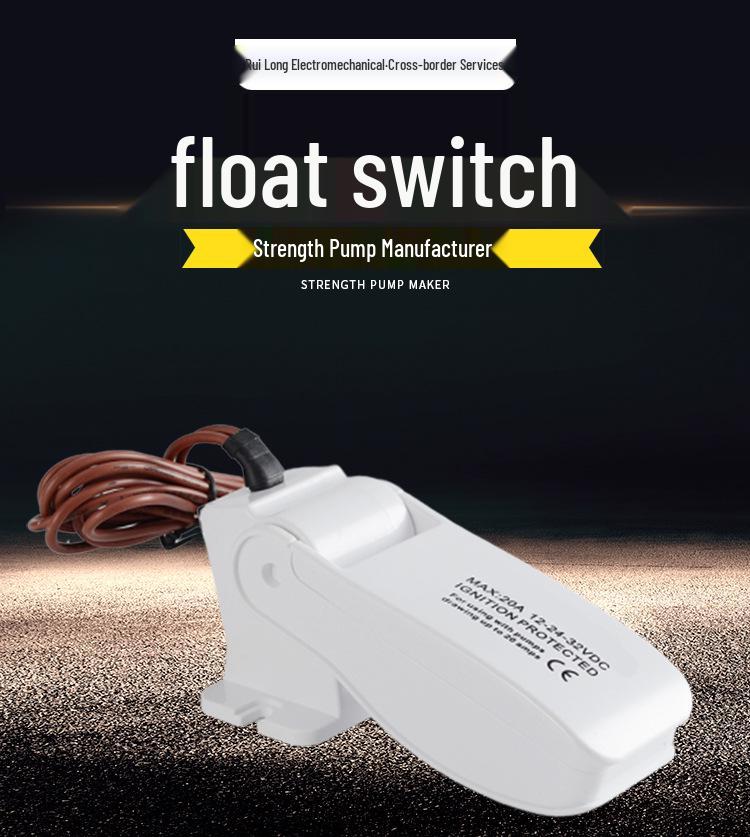 Compact Marine Bilge Pump Float Switch for Water Level Control