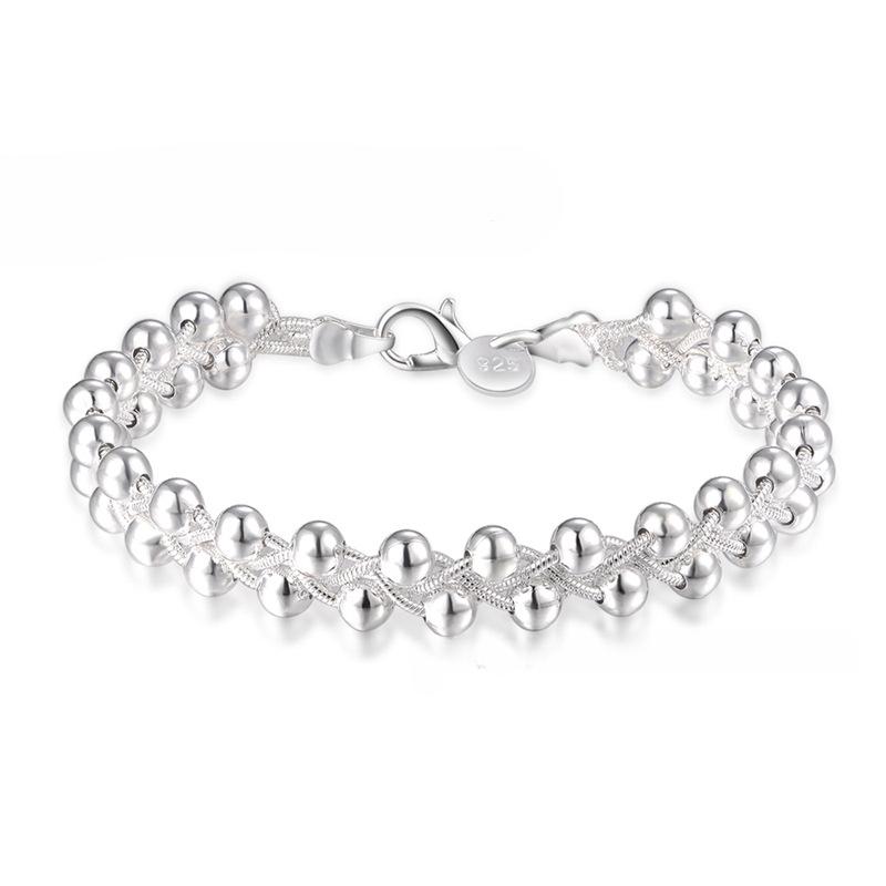 S925 silver fashionable and creative exquisite silver jewelry ethnic style woven light bead bracelet