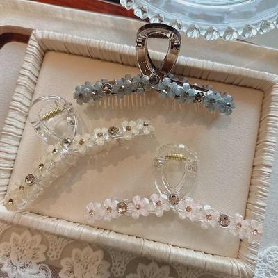 Koreaanse Kristallen Bloem Haarclip: Elegant Groot Haaraccessoire