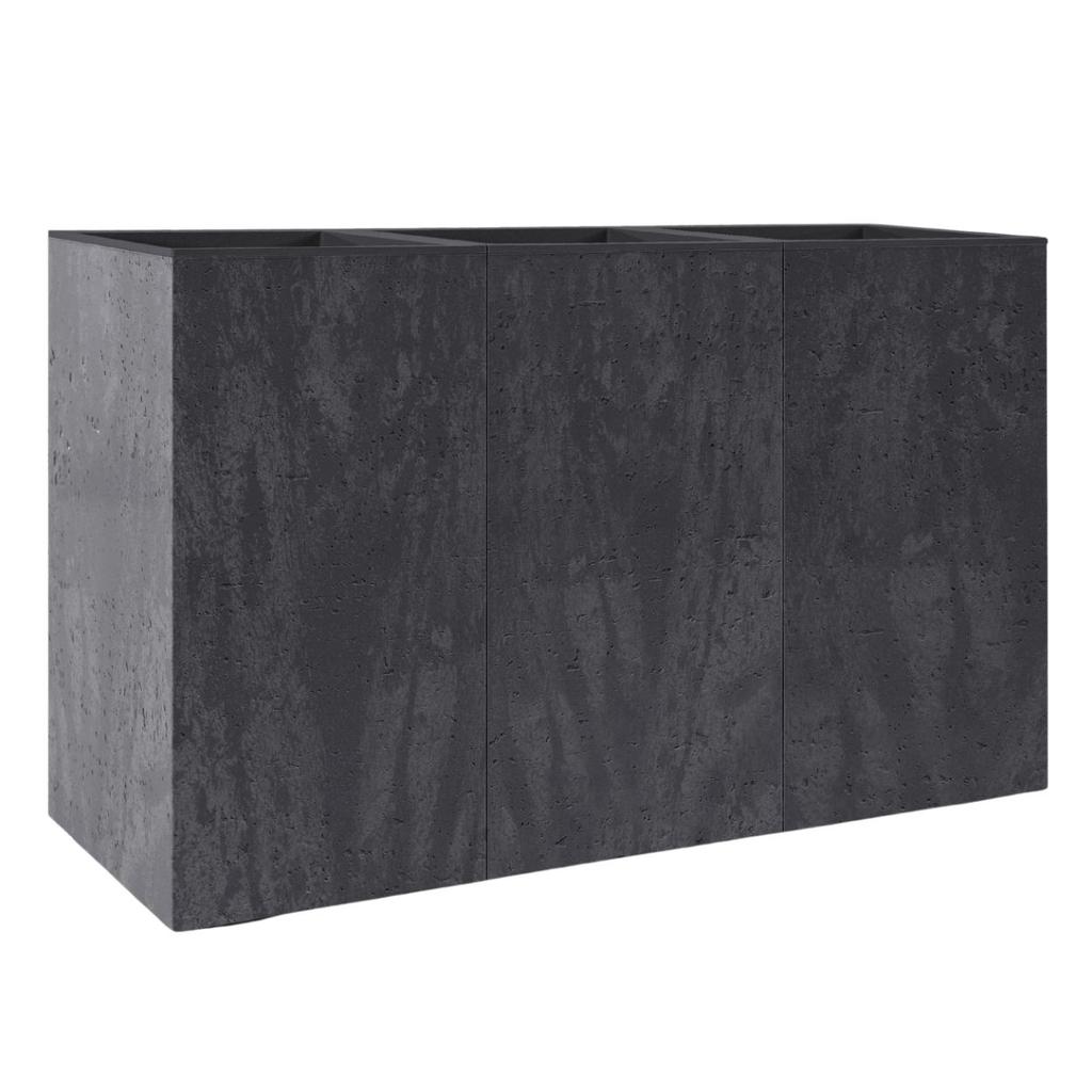 Donica Betonique Na Kółkach Czarny Beton 90X30Xh60 Cm
