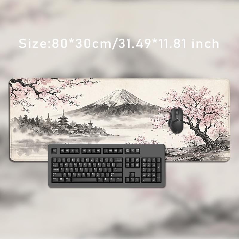 Mouse Pad Japanese Sakura Fuji Landscape Gaming Printon Demand Large Mousepad XXL Playmat Non-Slip Soft Office Mouse Mats