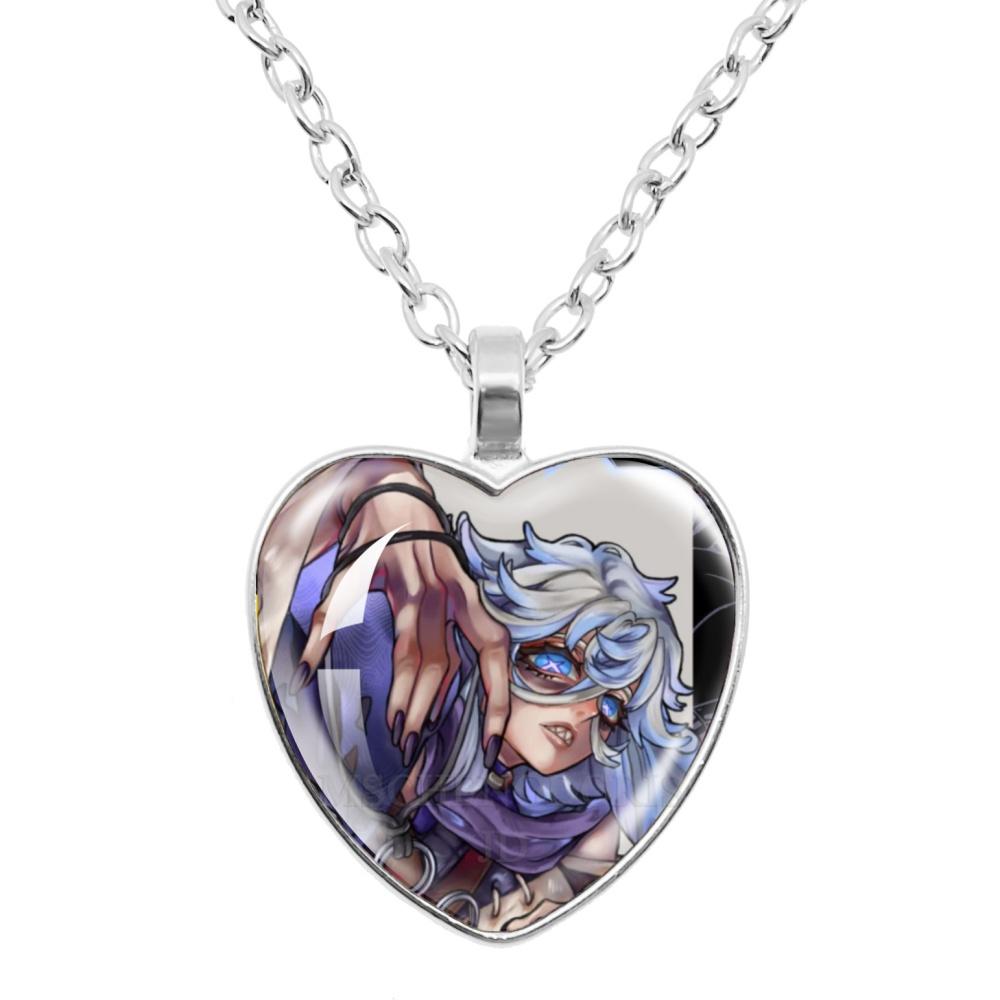 GACHIAKUTA Halskette Glas Herzform Anhänger Halskette Gachiakuta Zeichentrickfigur Halskette Schmuck Dekoration Fans Sammeln Geschenk