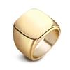 Fashion Men Black Smooth Stainless Steel Rings Glossy Signet Square Finge Rings Hiphop Punk Male Wedding Party Jewelry
