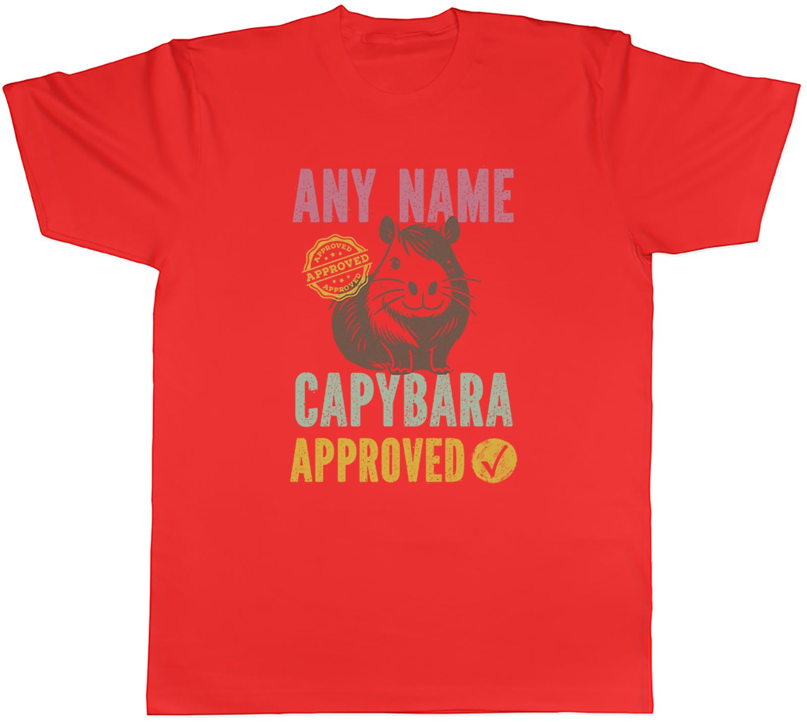 Personalised Any Name Capybara Approved Unisexs TShirt Tee Gift Top S