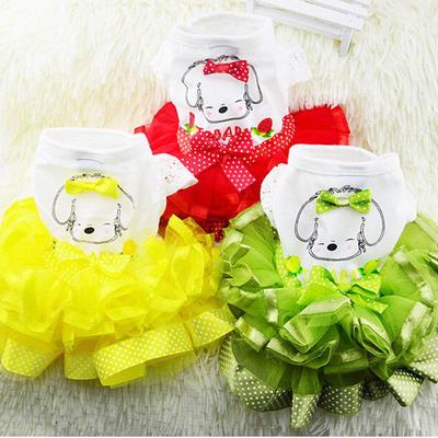 Spring And Summer Dog Dress Pet Fluffy Fruit Skirt Size Dog Dress Supplies Pet Clothing