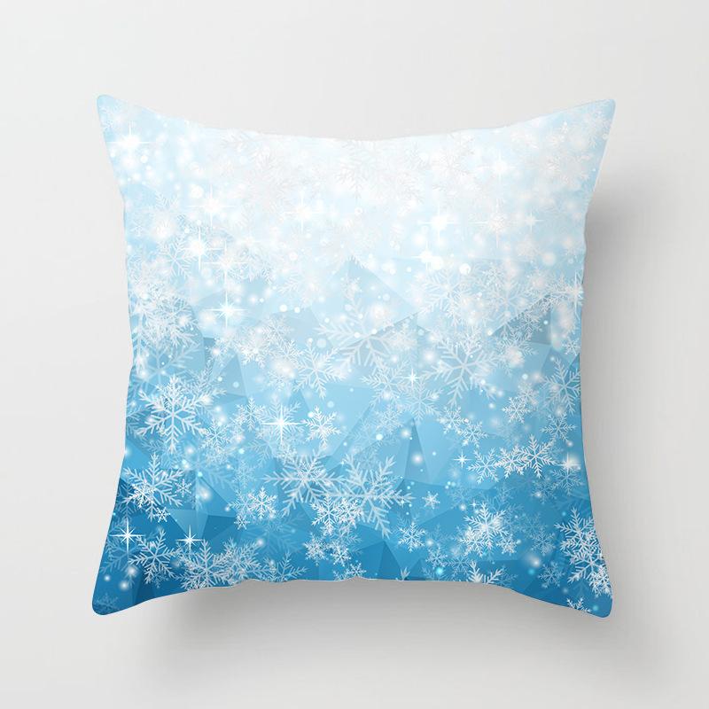 Christmas Snowflake Home European and American Digital Printing Car Pillow Cushion Pillowcase Can Be Customized