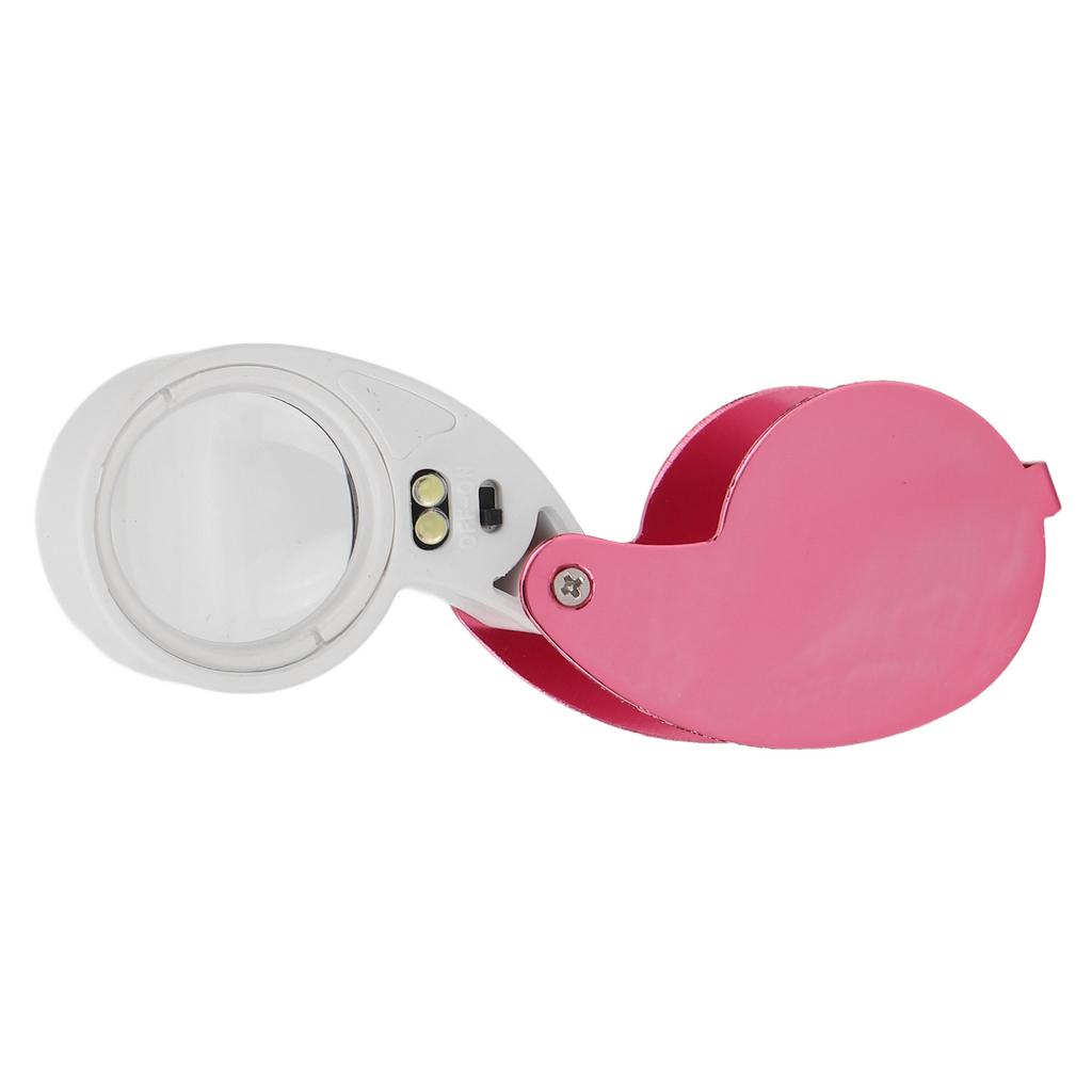 40X Magnifier Loupe LED Lights High Transmittance Portable Jewelers Loupe with Aluminium Alloy for Elderly