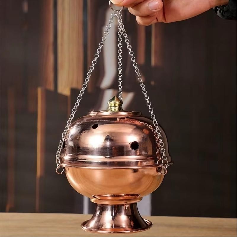 Classical Copper Hanging Incenses Burners Traditional Tibetan Censers Stove with Chain For Family Use And Table Decors