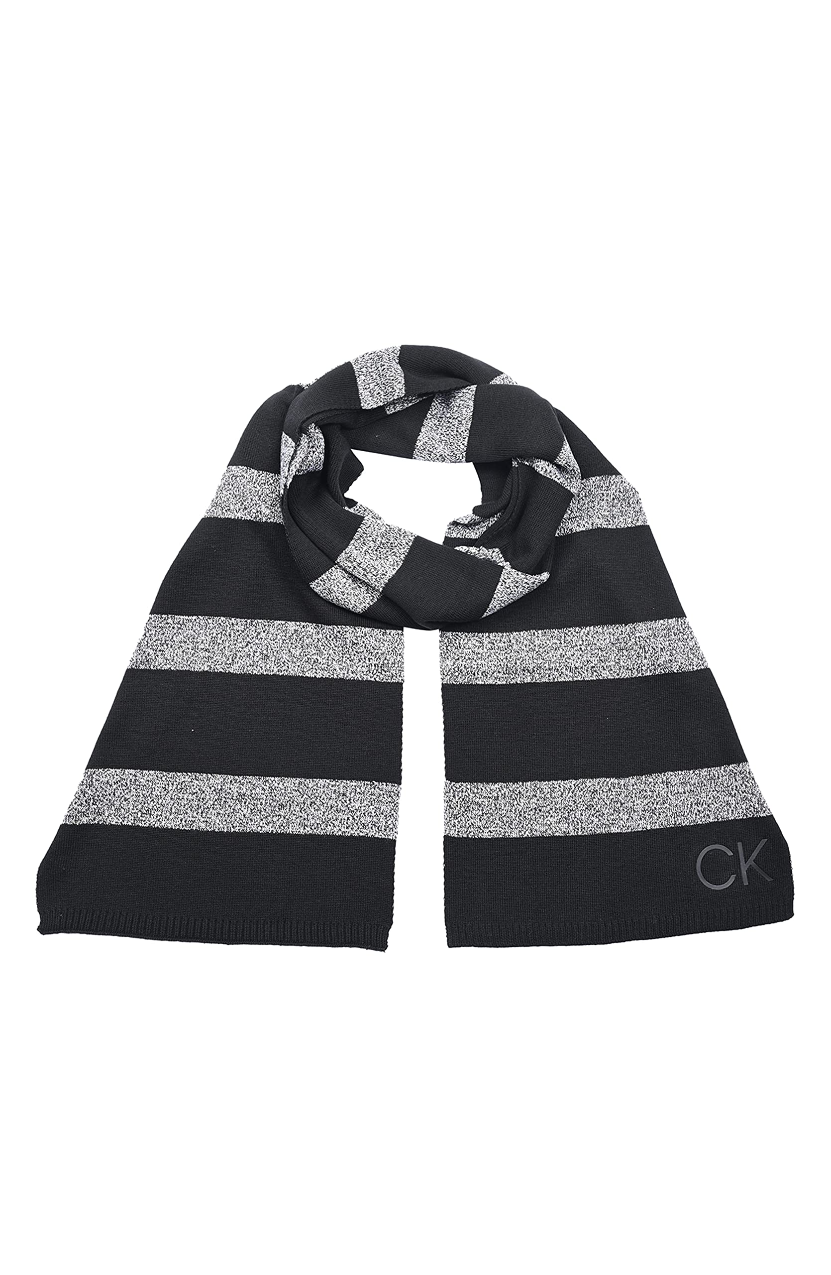 

Calvin Klein Black and Gray One Size Men s Scarf, Stripes,