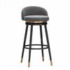 Swivel Bar Stool with Backrest Modern Counter Height Stool 360°Rotating for Home Bar/Salon/Reception Anti-Slip Metal Base