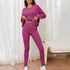 2024 Autumn Women's Casual Knit Two-Piece Set with Round Neck