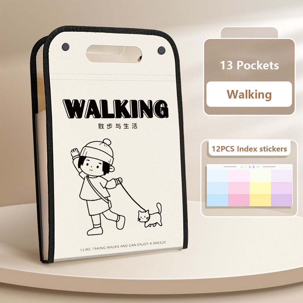 

Папка-конверт с 13 карманами, расширяющаяся, большая вместимость, сумка для хранения контрольных работ, формат А4, папка для файлов, школа, офис Walking