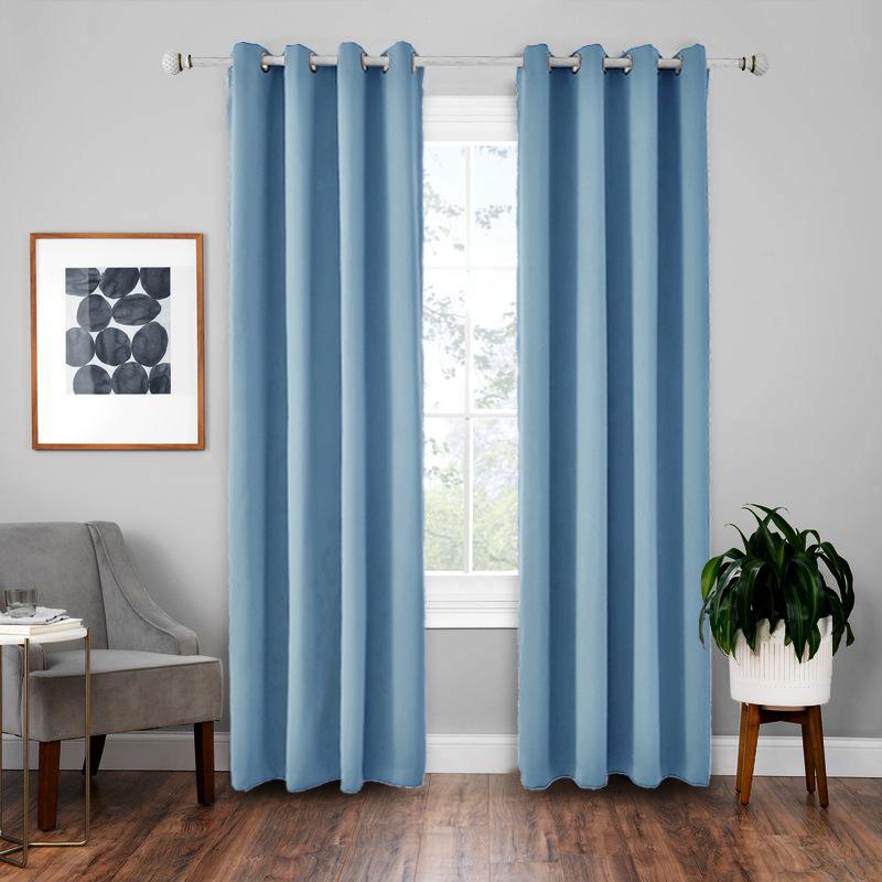 Shaoxing Curtain Fabric Curtain Solid Color High Precision Full Blackout Curtain Finished Black