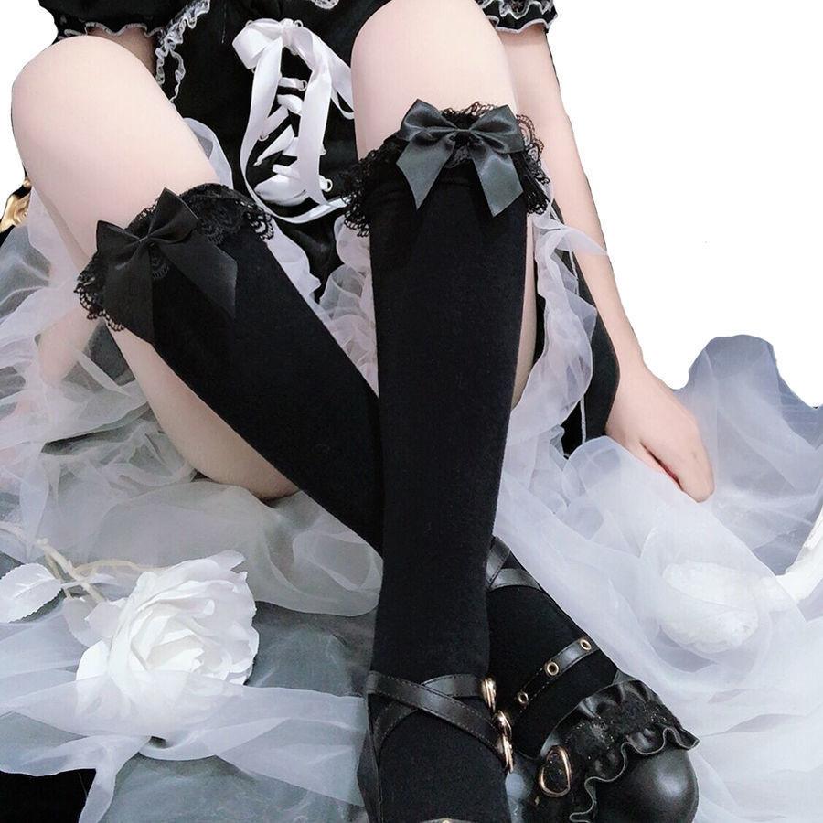 Lolita Lace JK Stockings Bow Knot Lolita Socks Female Long Socks Lolita Soft Sister Jk Uniform Knee Socks Student Cute JK Socks