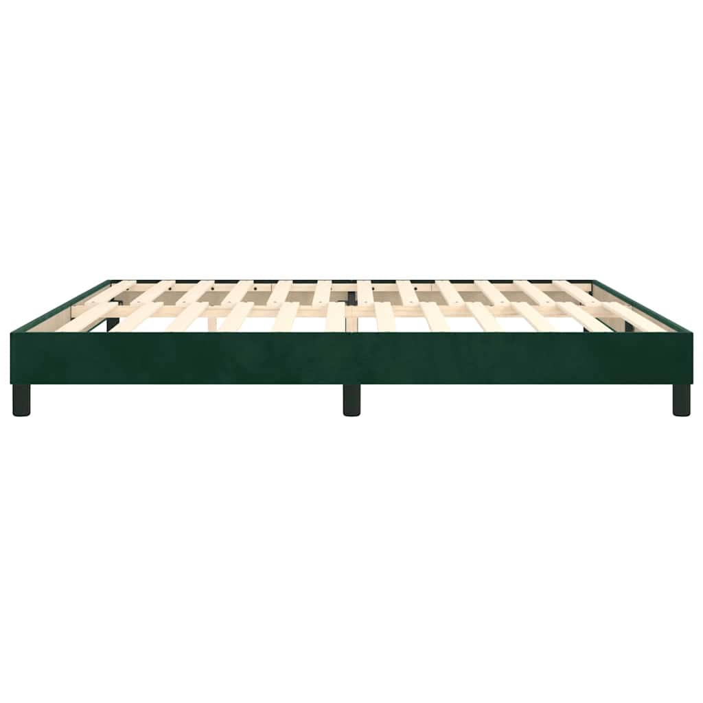 Box Spring Bed Frame Dark Green 200x200 cm Velvet
