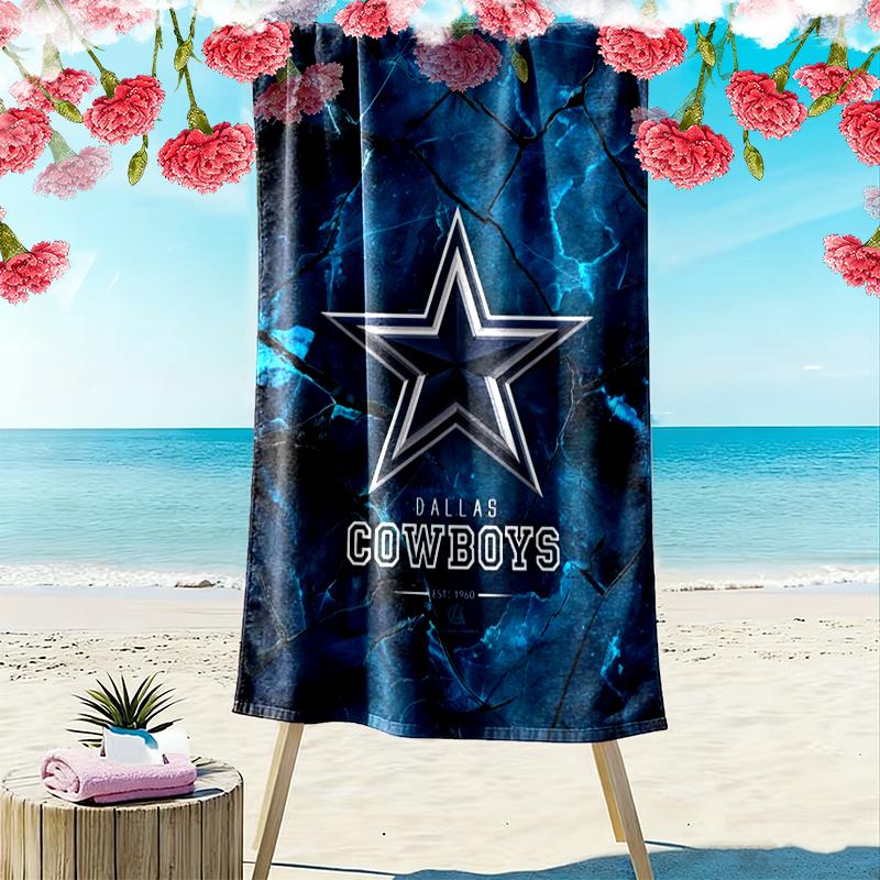 Dallas Cowboys Print Beach Towel, Large Soft Quick Dry Towel for Beach Camping Swimming