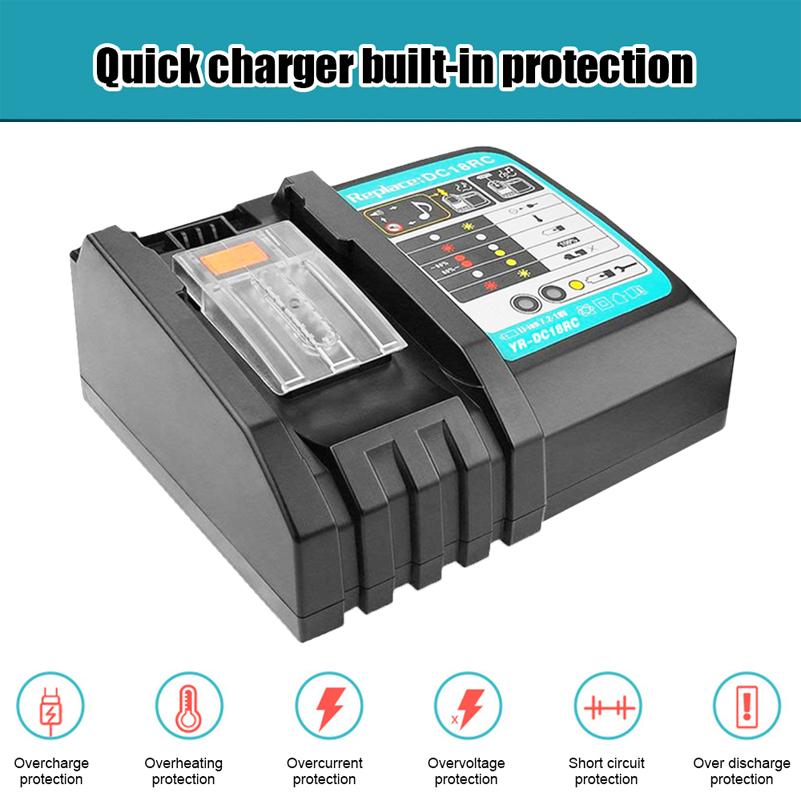 DC18RC For battery pin 18V Drill Battery Charger 3A Li-ion Charger for 14.4V 18V LXT BL1815 BL1860 BL1430 BL1450