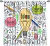 Fun Math Blackout Curtains, Mathematics Formula Learning Knowledge Educational Window Drapes for Kids Learners Bedroom Living