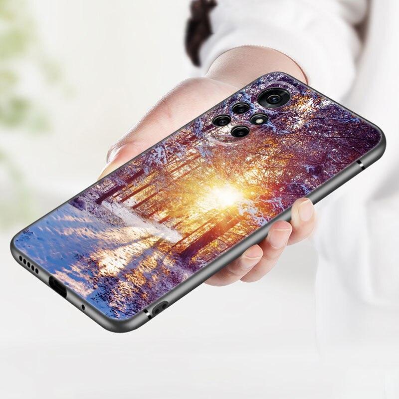 Landschaft Winter Licht Schnee Telefon Fall Für Huawei Honor 60 50 SE 30S Mate 30 20 10 Lite 40 Nova 9 8 Pro Y60 8i 7i 7SE 5T Premium