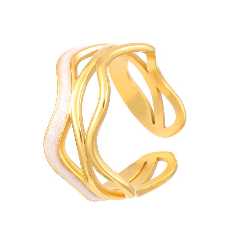High-End Edelstahl Blumen- & Seestern Offener Ring für Damen