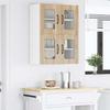 Wall Mounted Glass Cabinet PORTO Sonoma Oak 60 x 31 x 40 cm