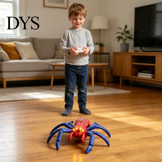 360 Degree Rotating Vehicles RC Wall Climbing Spider Toy, Rechargeable Crawler Spider, Remote Control Vacuum Adsorption Crawling Gadgets Spins
