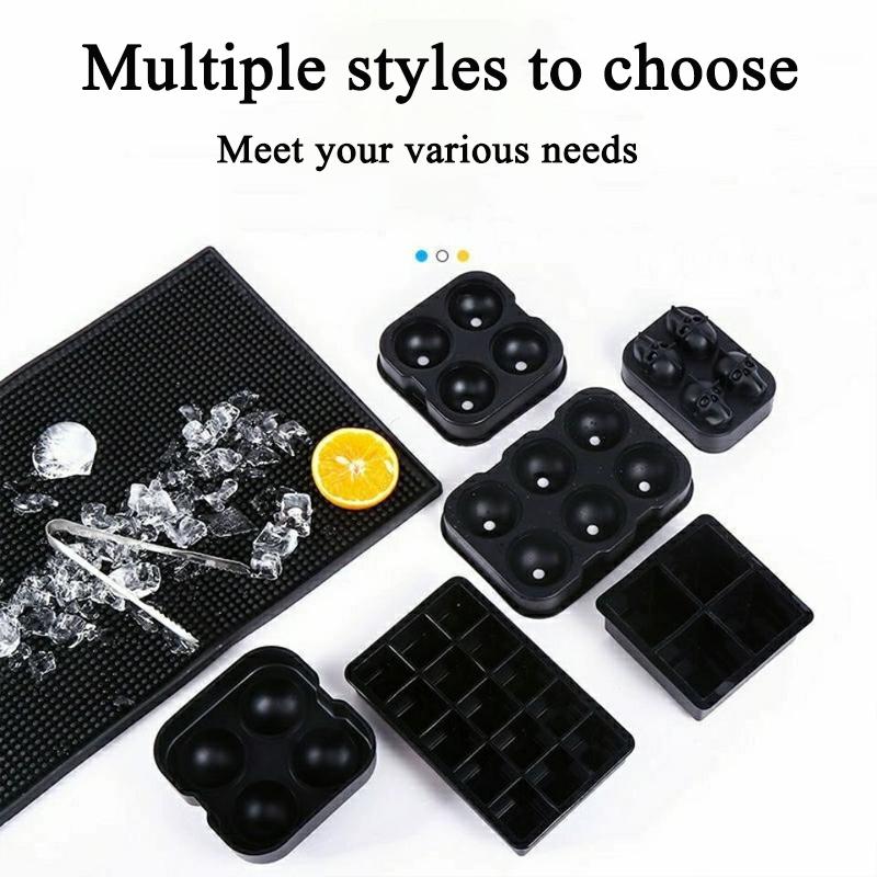 4/6/8/15Grids Silicone Ice Cube Molds Spherical Ice Molds Reusable Whiskey Ice Cube Molds Cocktail Freezer DIY Homemade Barware