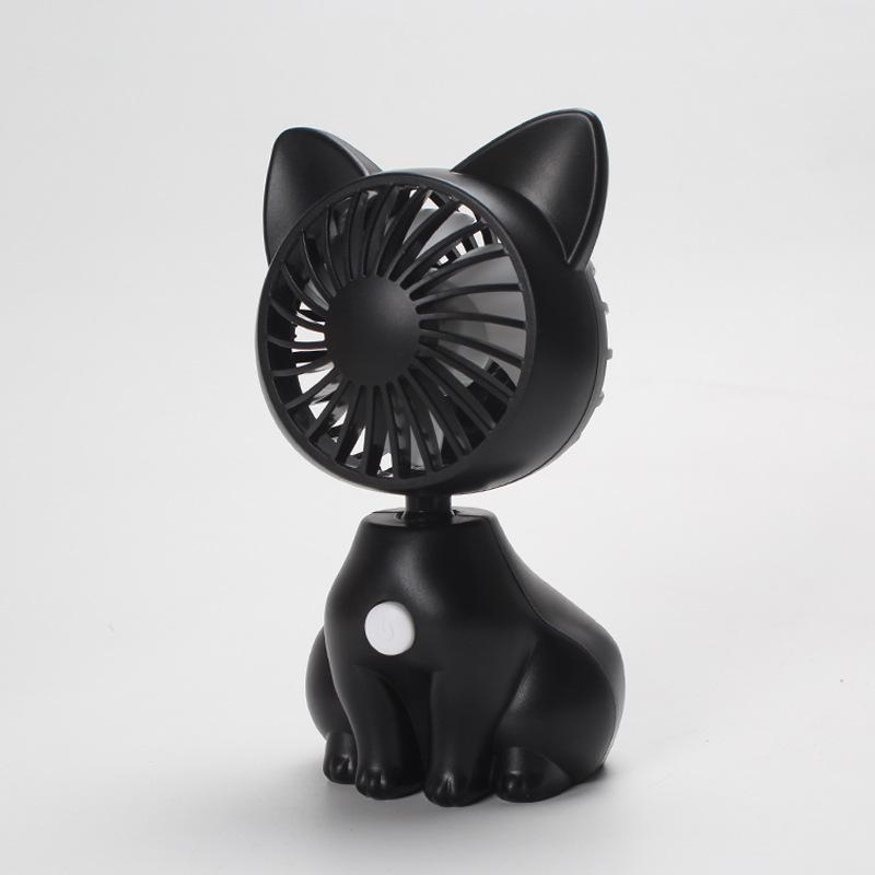 

Battery-Powered Cute Cat Handheld Fan, Portable ABS Electric Fan. Without 3 AAA Batteries чорний