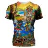 Pánská trička 2023 Volné Prodyšný 3D tisk Trendy Cool Móda Havajská trička Plážové párty Topy Krátké rukávy Letní oblečení