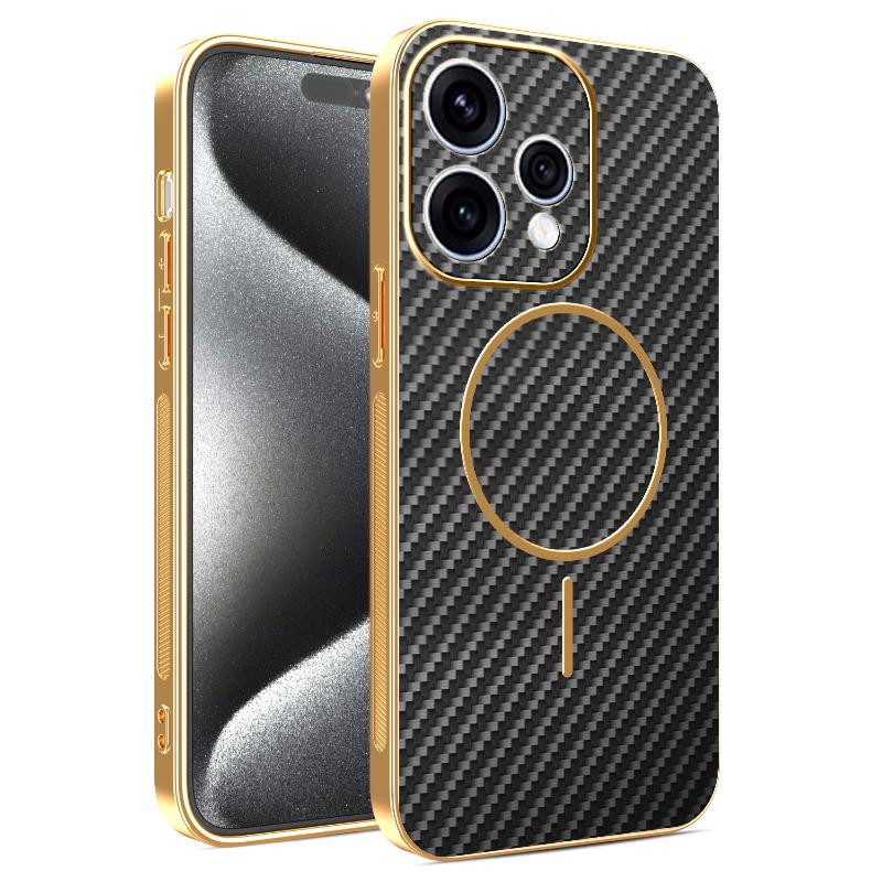 For OPPO Reno 15 15 Pro 15 ProMini Electroplated Carbon Fiber Magnetic Fingerprint-resistant Shockproof Phone Case
