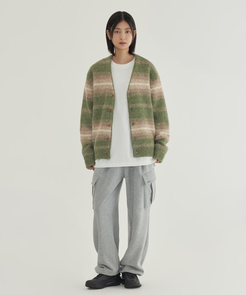 Covernat Gradient Stripe Cardigan Green