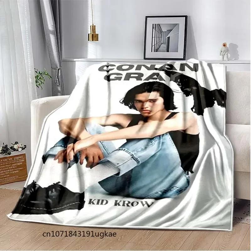 Conan Gray Poster Thin Blanket,POP Singer Posters Printed Soft Warm Flannel Sofa Bed Bedroom Blankets Home Travel,Decke,frazad