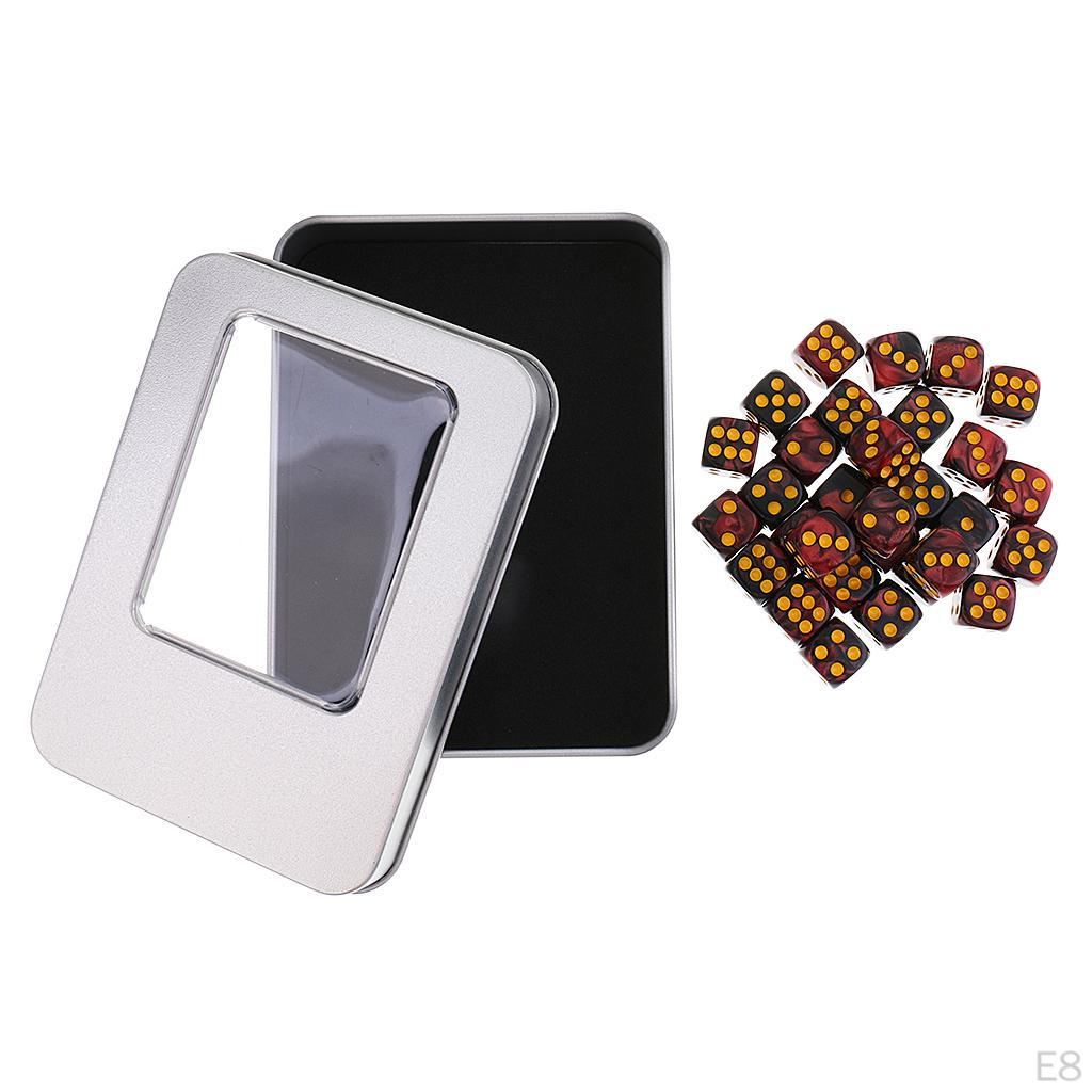 30 Pieces Acrylic 6-sided D6 for Party Game