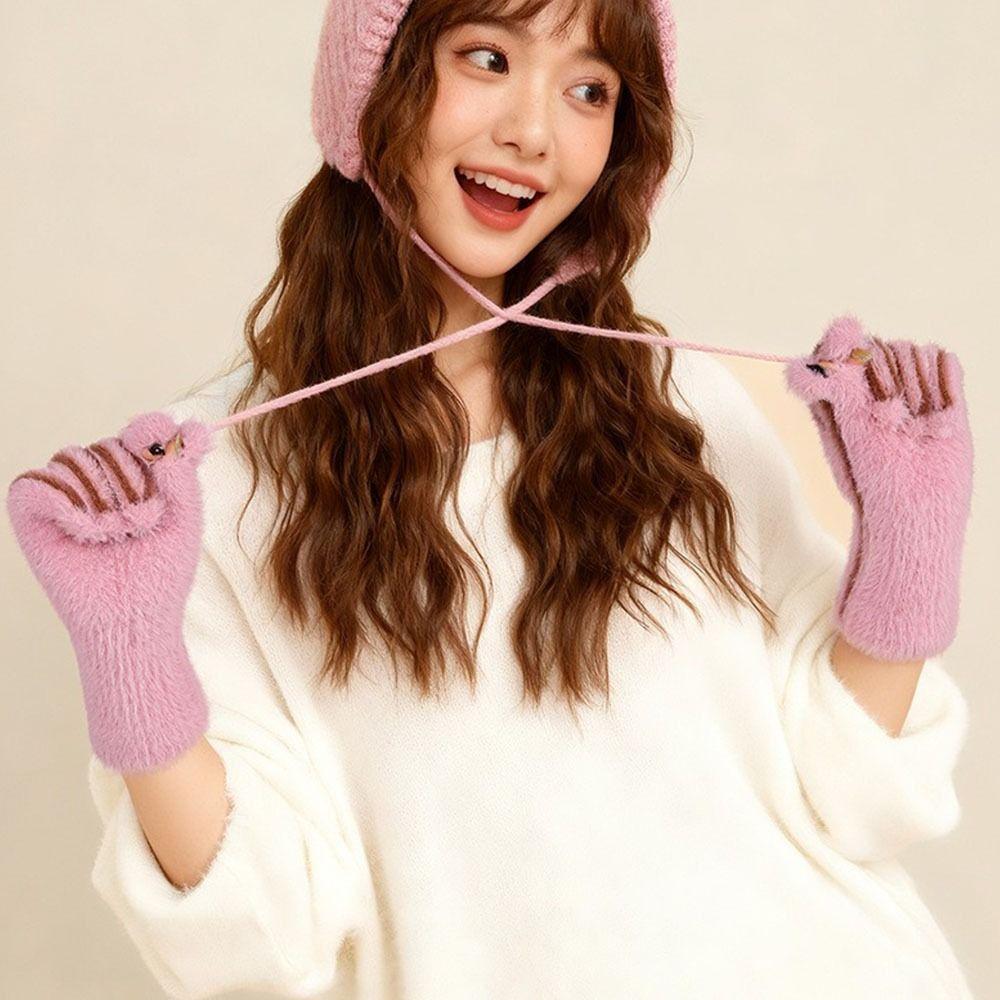 Cold-proof Women Warm Gloves Touchscreen Outdoor Cycling Mitten Anti-freeze Winter Gloves  Students