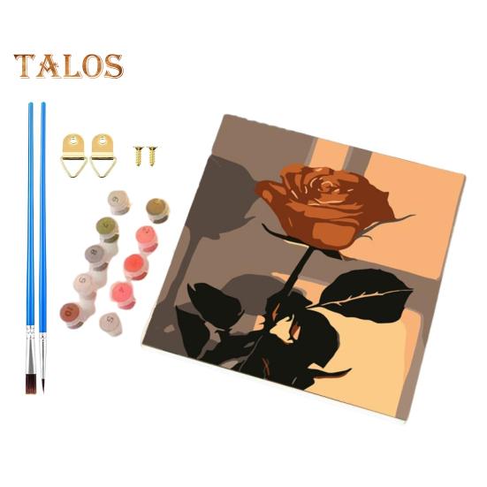 Κιτ Ζωγραφικής με Αριθμούς για Ενήλικες Παιδιά Χωρίς Πλαίσιο Λουλούδια Ακρυλικό Χρώμα σε Καμβά DIY Ψηφιακό Σετ Ελαιογραφίας για Διακόσμηση Τοίχου Σπιτιού