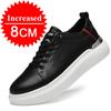 Scarpe da Ginnastica in Pelle da Uomo alla Moda Scarpe con Zeppa Scarpe Rialzanti Traspiranti Scarpe più Alte di 8 cm Scarpe da Uomo per il Tempo Libero Moda Scarpe Sportive