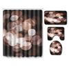 Fashion Textured Bathroom Shower Curtain Floor Mat Toilet Cover Foot Mat Four-Piece Pattern Size