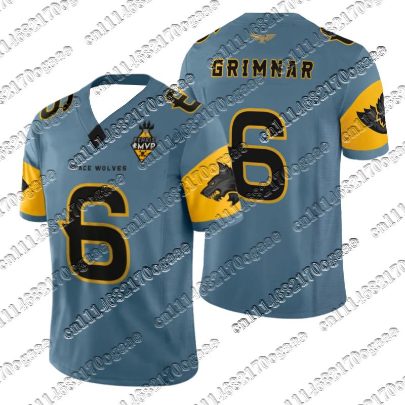 Unisex Space Wolves Sports Jersey Shirt Y2K Oversized Game Fan Football Jersey No.6 Print for Daily Street Style