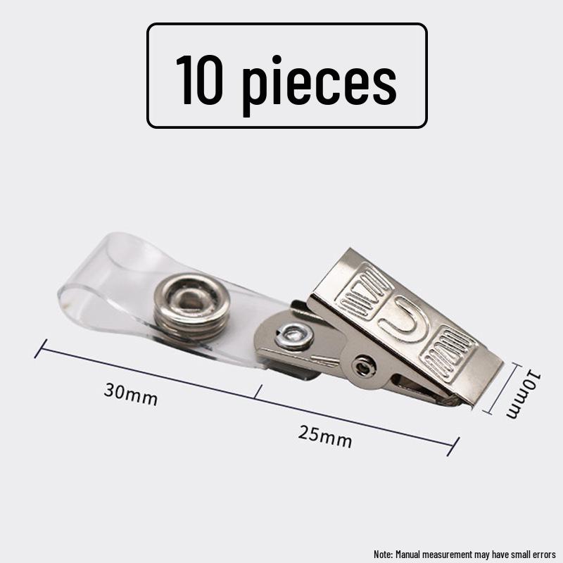 Thickened Plastic ID Card & Name Tag Holder with Metal Clip for Students