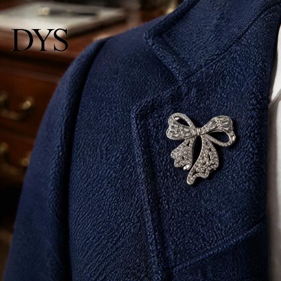 Women Jewelry Sparkling Rhinestone Bow Brooch, Mini Bowknot Shaped Lapel Decorative Clothing Accessories Pin, Accessory for Girls Pin