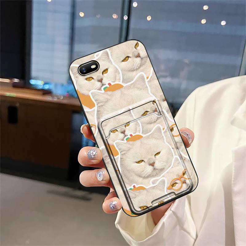 TPU Card sleeve Phone Case For OPPO A1K Card slot Silicone Fashion Design Anti-knock Graffiti protective Durable Cartoon