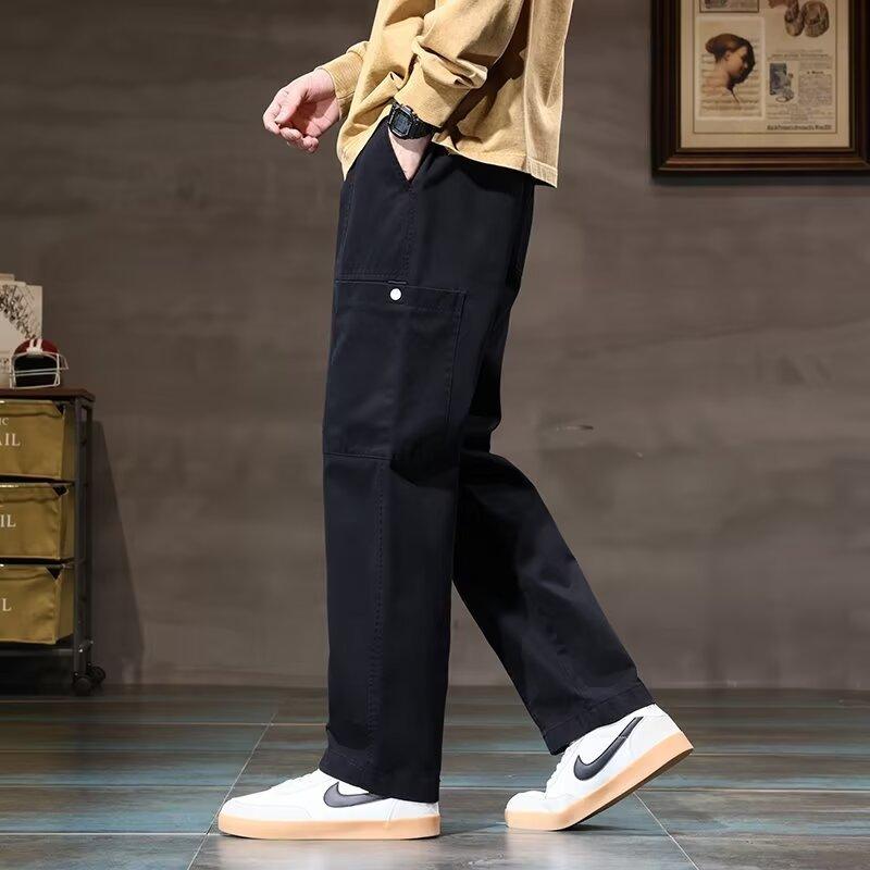 Casual pants men's spring and autumn new loose trendy brand straight tooling men's trendy brand long pants