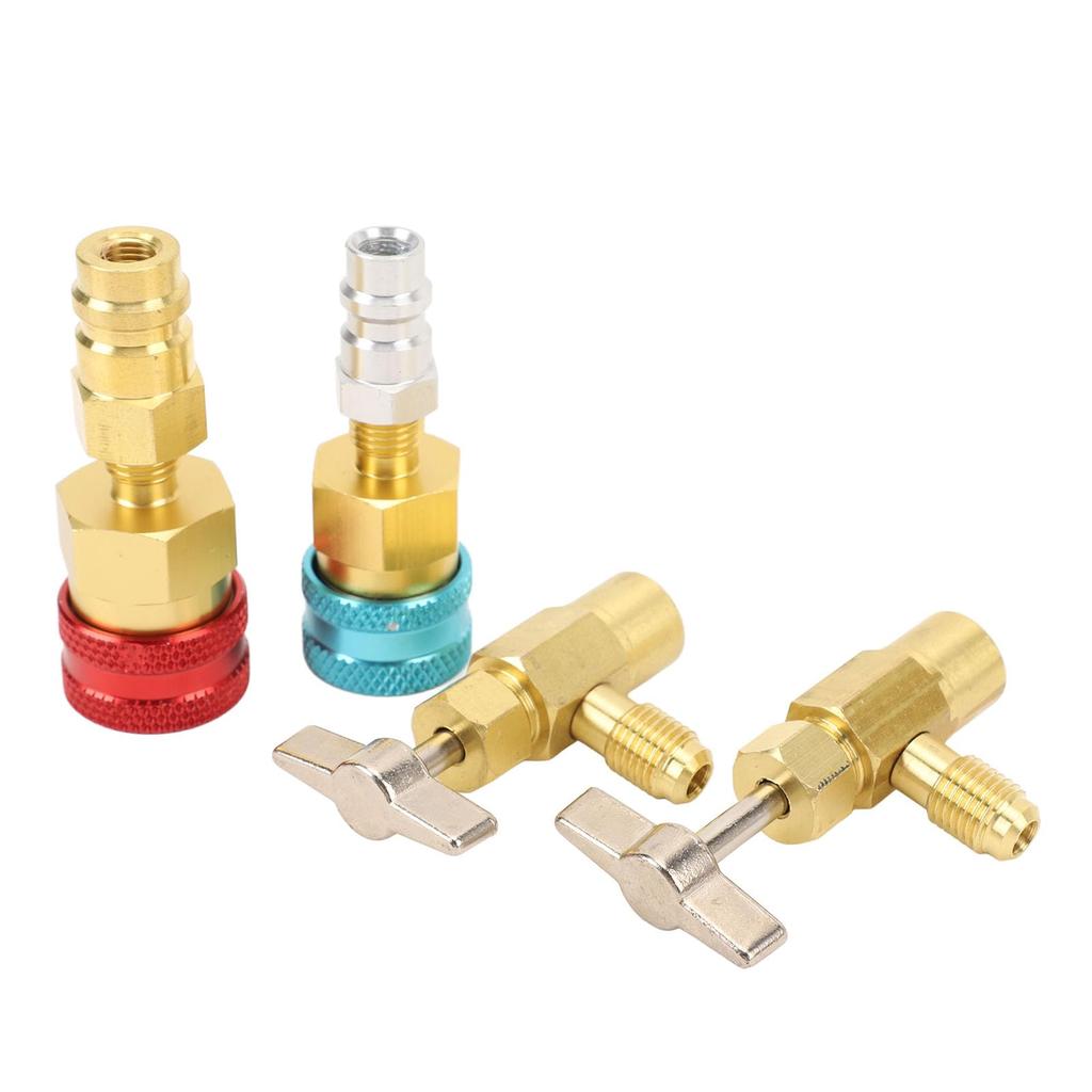 R1234YF to R134A Quick Coupler Kit, Self Sealing, High Pressure Adapter, Car AC Charging, Brass Material, Construction Tap