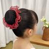 Dancer Bun Hair Net Elastic Drawstring Hairnet Adjustable Gauze Hair Accessories for Girls Dance Ballet Skating Gymnastics